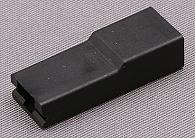 Hard plastic 6.3mm female blade terminal cover. Black