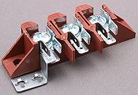 3 Pole screw to tab terminal block with earth foot