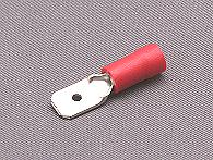 Red pre insulated male blade terminal 6.3mm.